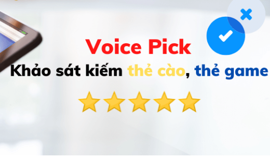 Hướng dẫn làm khảo sát với Voice Pick kiếm thẻ cào online miễn phí 2021