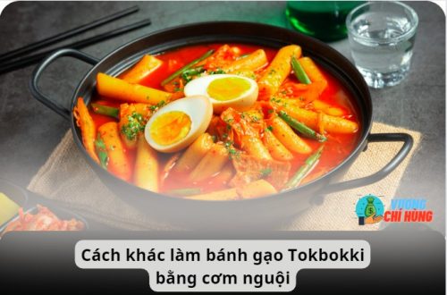 Cach khac lam banh gao Tokbokki bang com nguoi